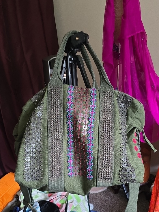 Free People Handbags - The falls x free people Olive Green Embellished Women's Tote Bag